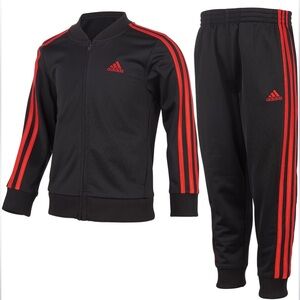 Adidas Track set Boys size 7 color red and black, pre owned $40.00